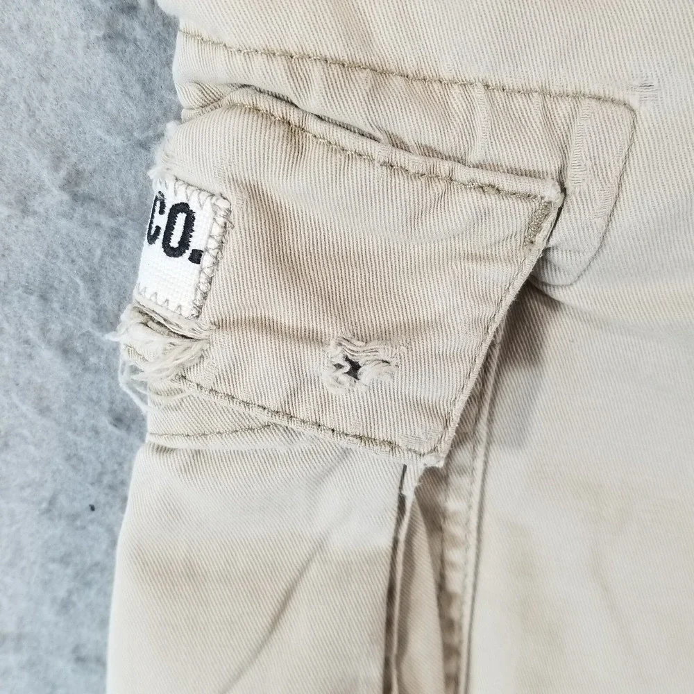 Polo Ralph Lauren cargo shorts men's 34x13.5 beige cotton distressed trashed
